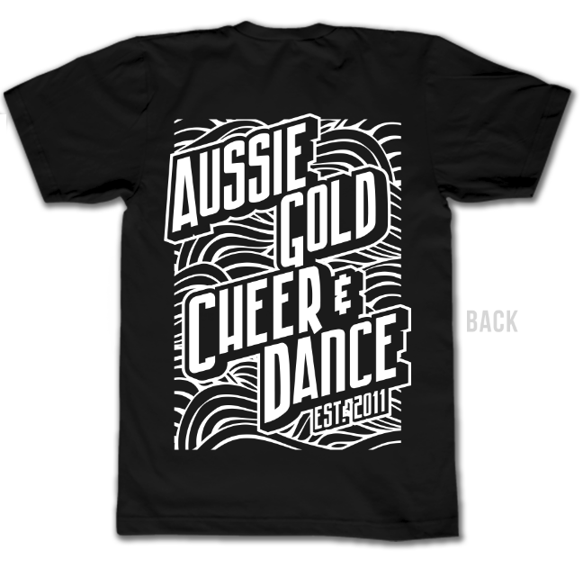 Black White T-Shirt Aussie Gold